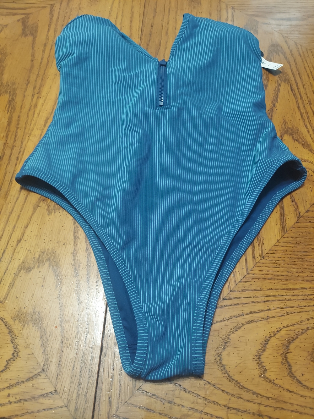 Victoria's Secret Teal Ribbed One-Piece Swimsuit SIZE M